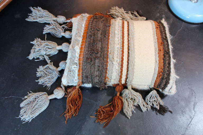Large Hand Woven Fiber Art Floor Pillows at 1stdibs