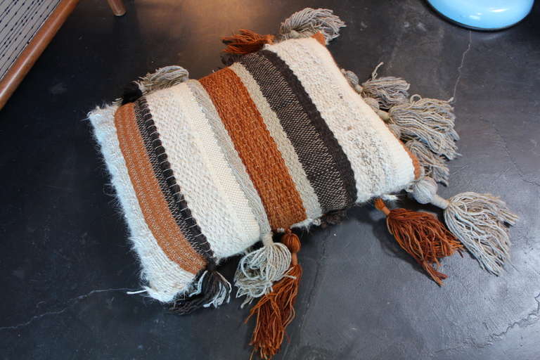 Large Hand Woven Fiber Art Floor Pillows at 1stdibs