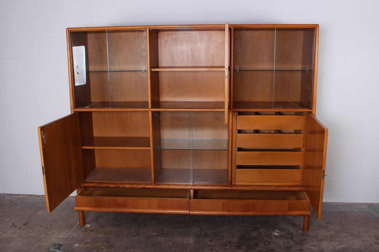Large Hutch or Wall Unit by T.H. Robsjohn-Gibbings In Good Condition In Dallas, TX