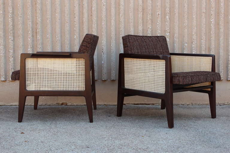 Pair of Tilt Back Chairs by Edward Wormley for Dunbar