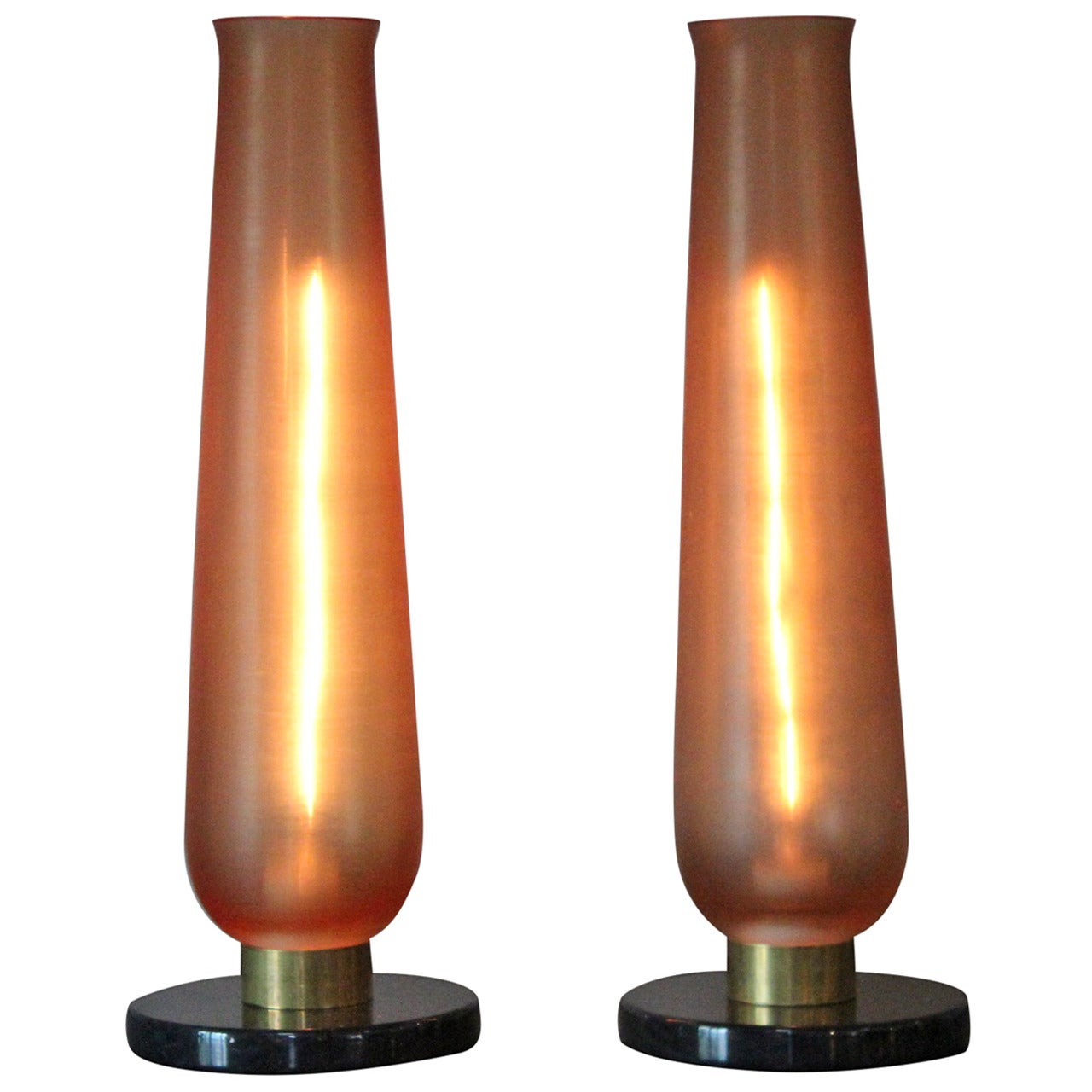 Pair of Venini Glass Table Lamps