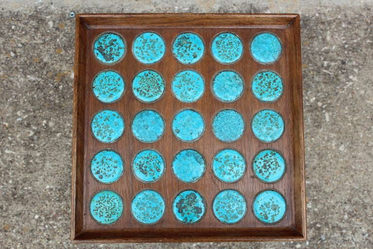 Rare Dunbar Side Table with Natzler Tiles In Good Condition In Dallas, TX