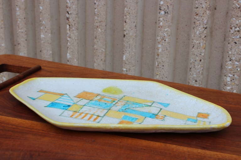 Large Abstract Tray by Guido Gambone