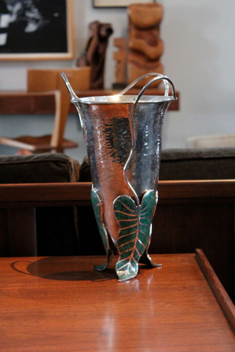 Large Sterling Silver Studio Vase by Emilia Castillo 3