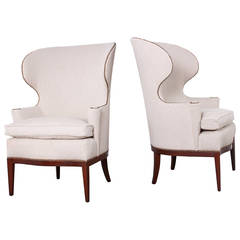 Pair of Early Wing Chairs by Edward Wormley for Dunbar