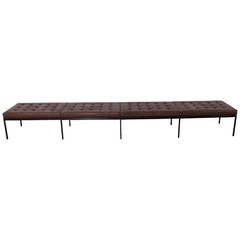 Bronze and Leather Museum Bench by Florence Knoll