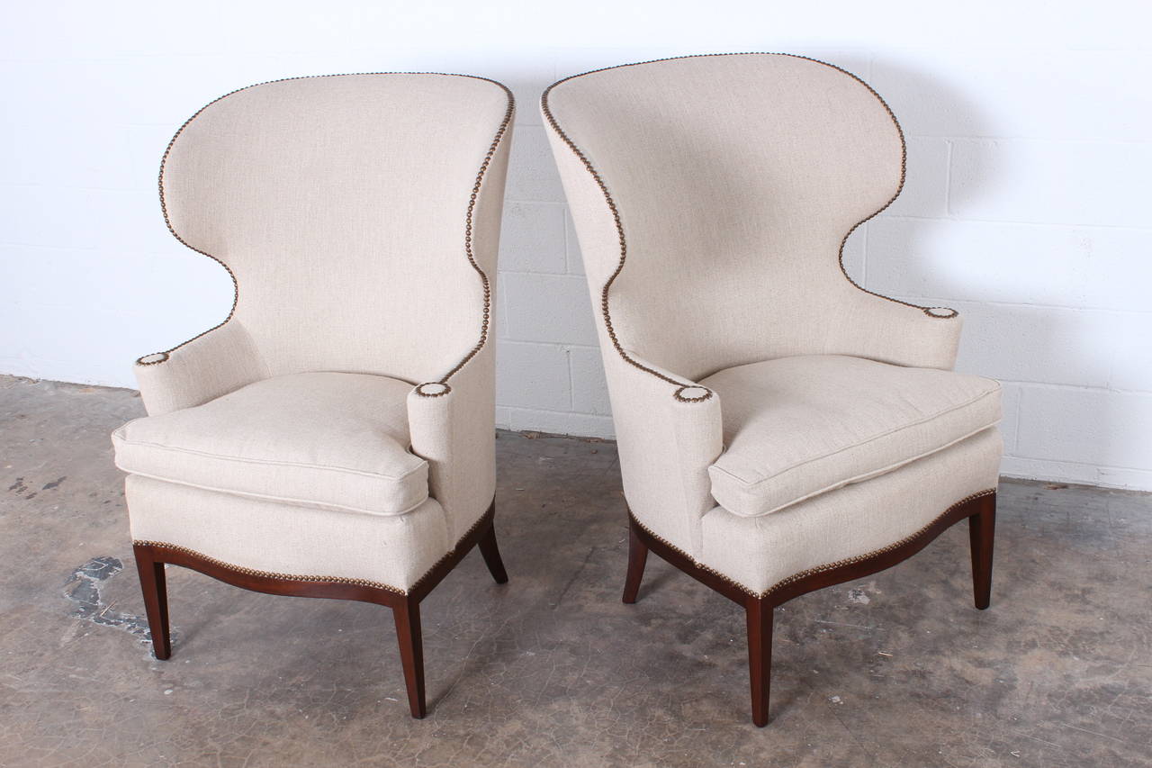Pair of Early Wing Chairs by Edward Wormley for Dunbar 2