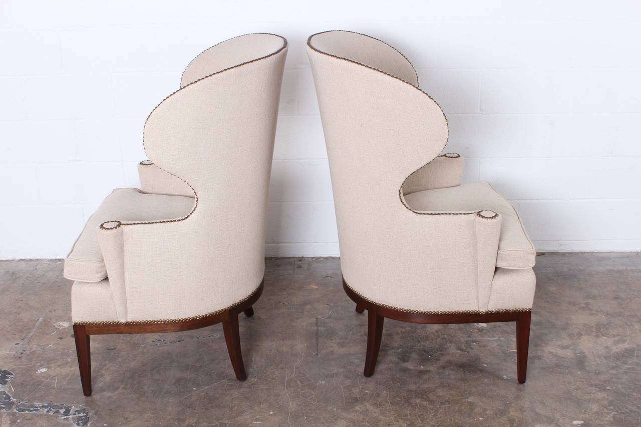 Pair of Early Wing Chairs by Edward Wormley for Dunbar 1
