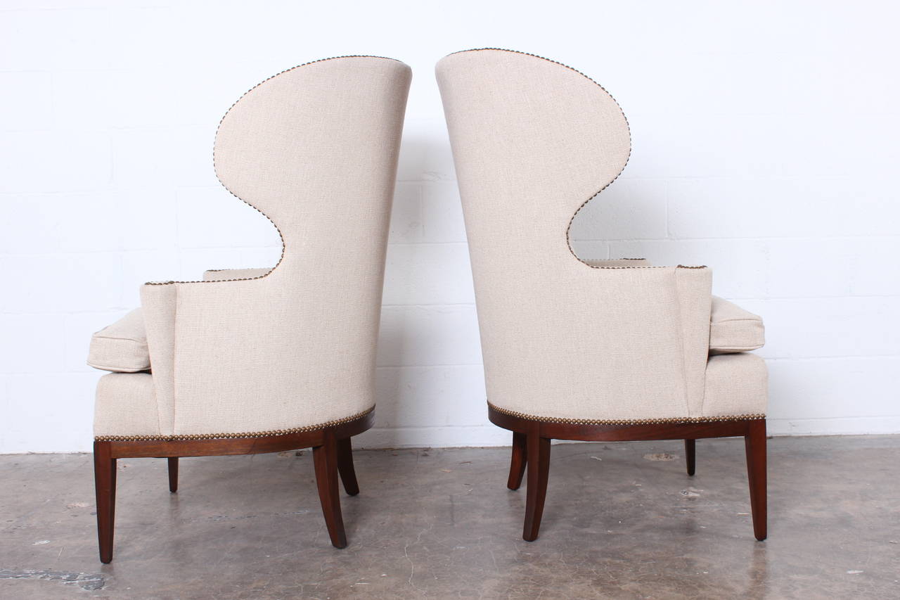 Pair of Early Wing Chairs by Edward Wormley for Dunbar In Excellent Condition In Dallas, TX