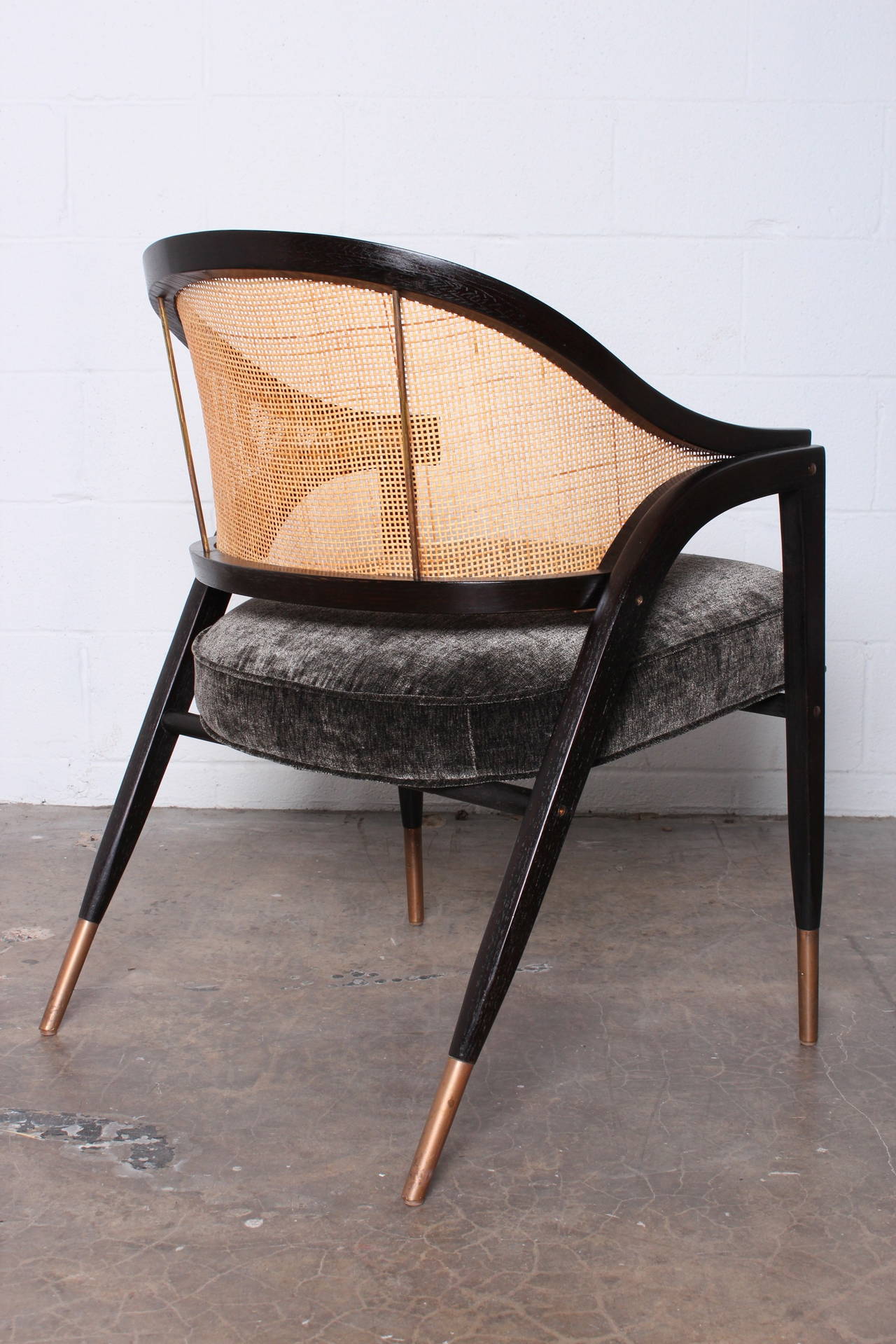 Pair of Caned Armchairs by Edward Wormley for Dunbar 6