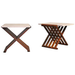 Pair of Campaign Tables by Edward Wormley for Dunbar