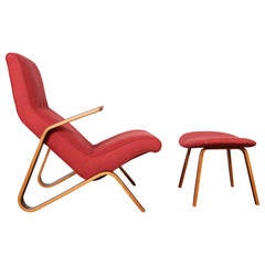 Grasshopper Chair and Ottoman by Eero Saarinen for Knoll