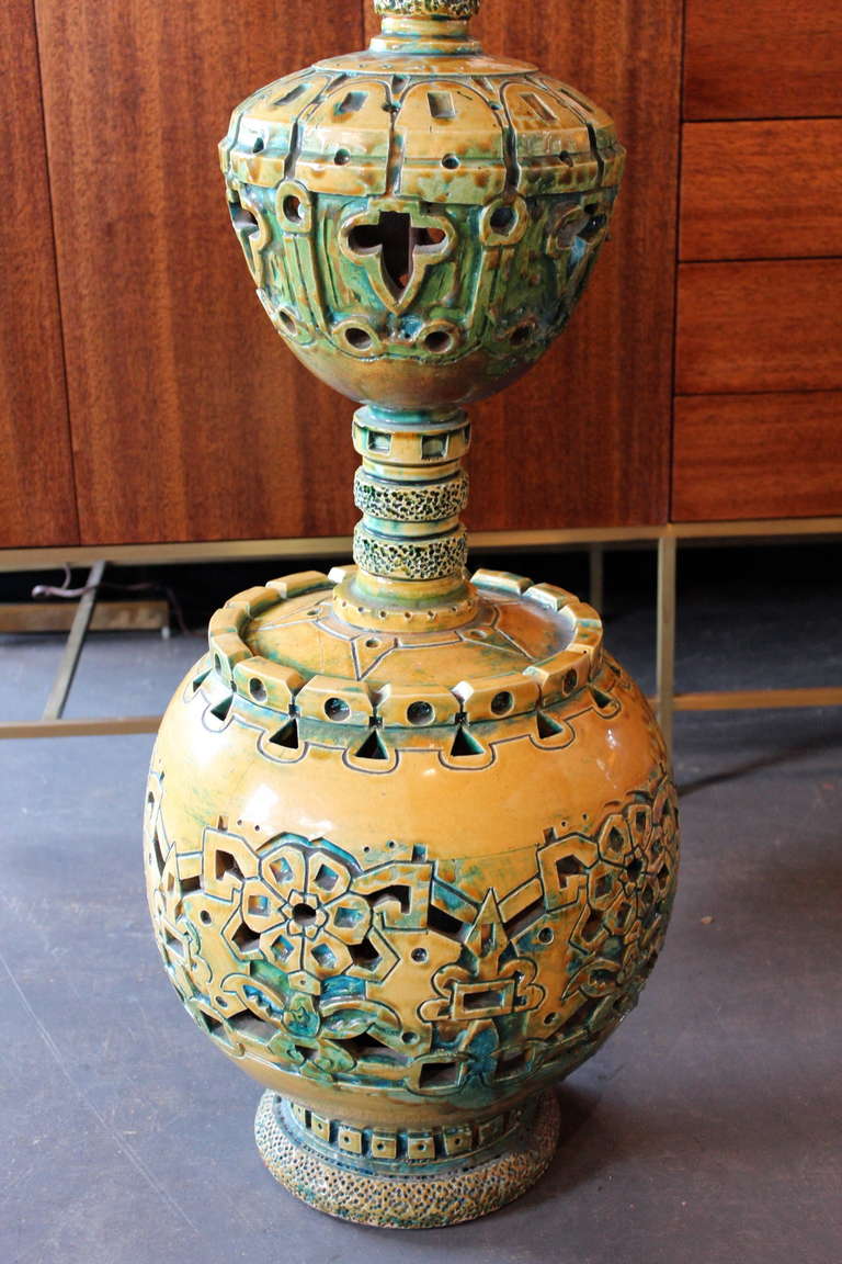 Monumental Italian Ceramic Floor Lamp