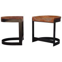 Pair of Bronze Stools by Warren Bacon