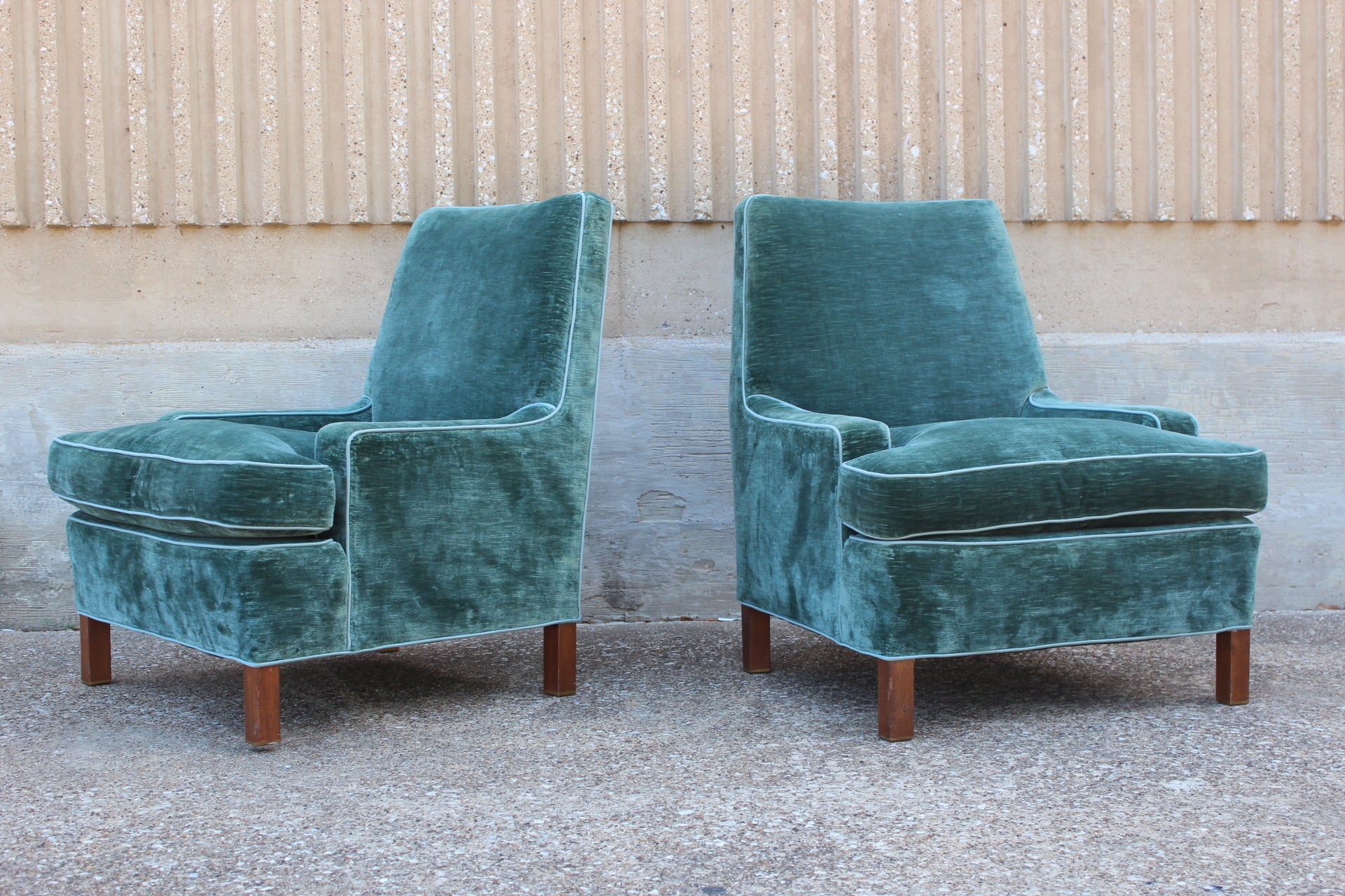 Pair of Low Arm Lounge Chairs by Edward Wormley for Dunbar