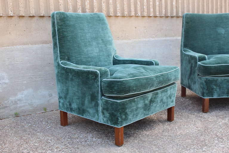 Pair of Low Arm Lounge Chairs by Edward Wormley for Dunbar 4
