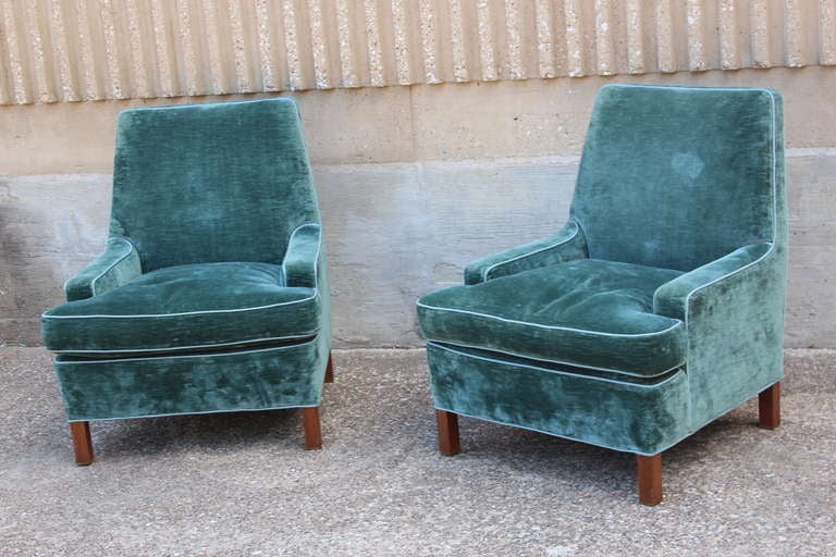 Pair of Low Arm Lounge Chairs by Edward Wormley for Dunbar 5