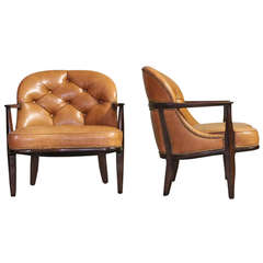 A Pair of Janus Lounge Chairs by Edward Wormley for Dunbar