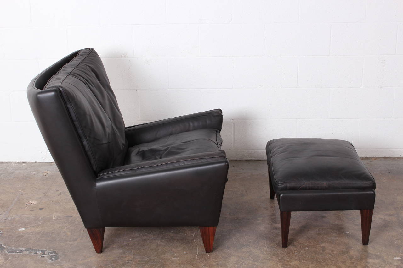 Pair of Lounge Chairs and Ottomans by Illum Wikkelsø In Good Condition In Dallas, TX