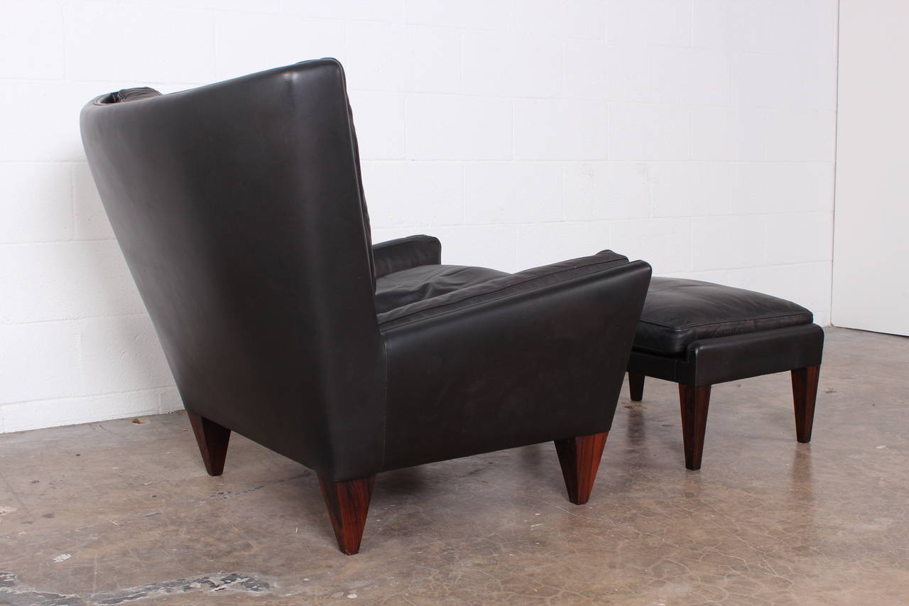 Mid-20th Century Pair of Lounge Chairs and Ottomans by Illum Wikkelsø
