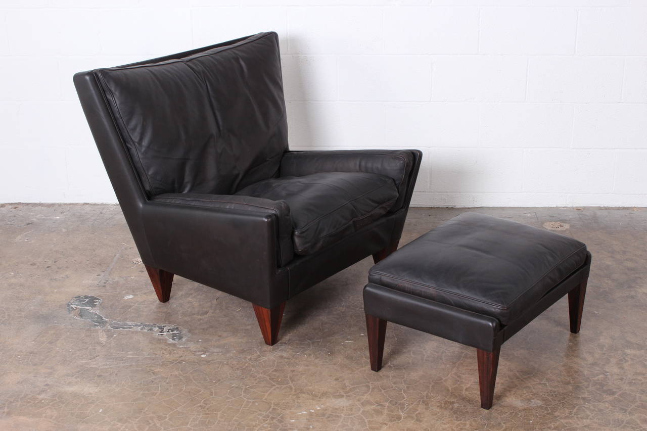 Pair of Lounge Chairs and Ottomans by Illum Wikkelsø 1