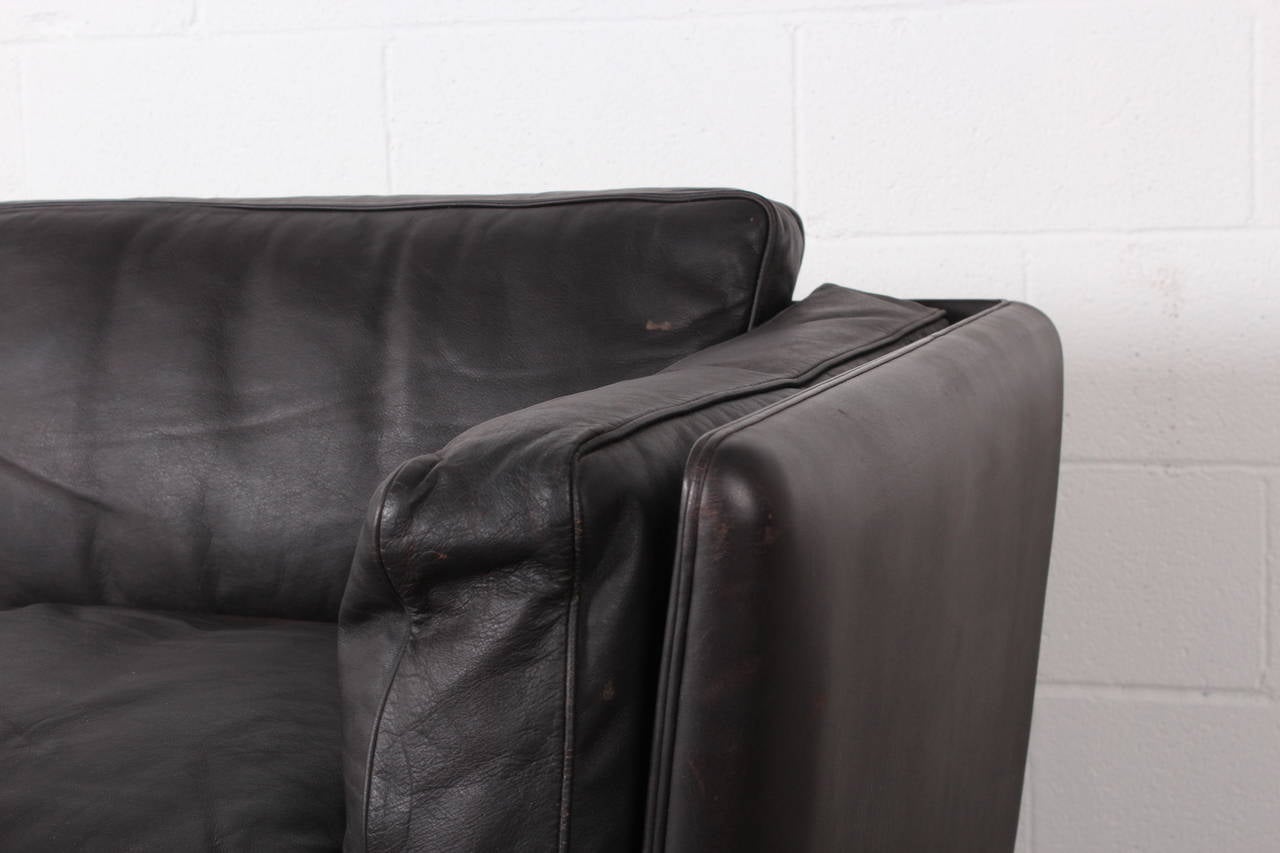 Sofa by Illum Wikkelsø in Dark Brown Buffalo Leather
