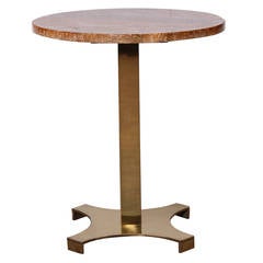 Brass and Stone Table by Milo Baughman for Arch Gordon