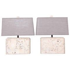 Pair of Limestone Table Lamps 2