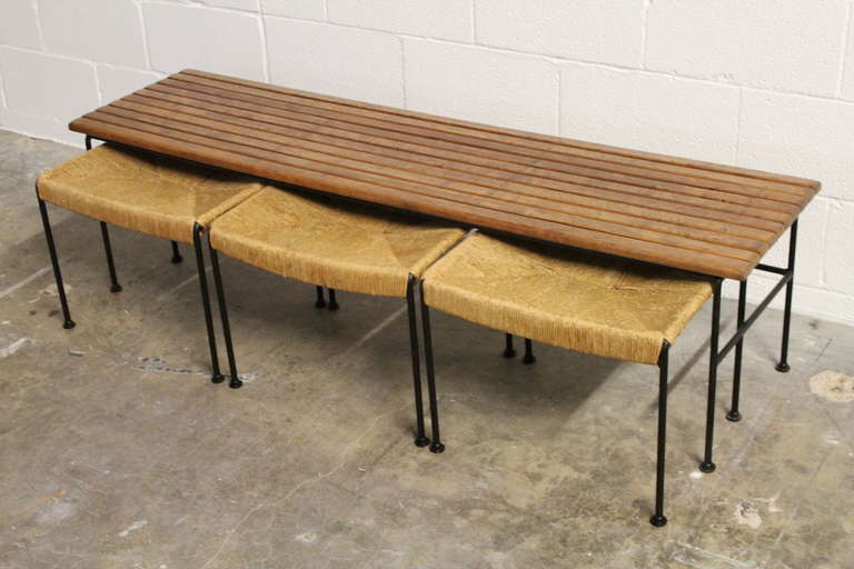 Bench with three stools by Arthur Umanoff 2