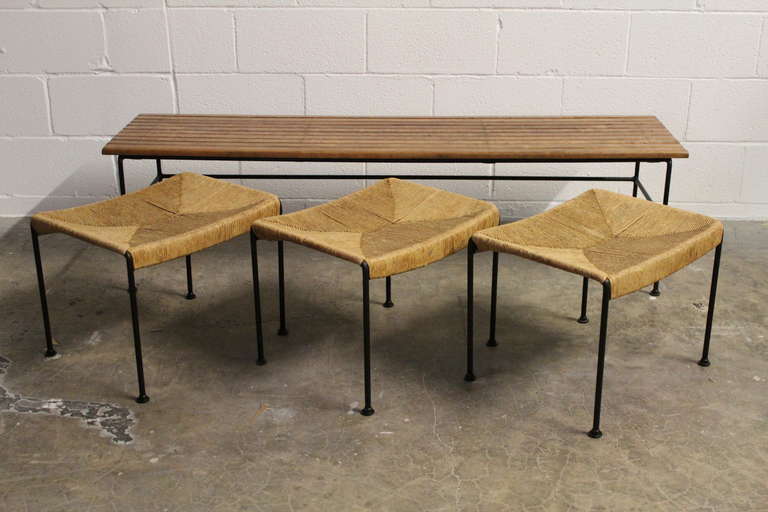 Bench with three stools by Arthur Umanoff 3