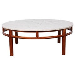 Walnut and Marble Coffee Table by T.H. Robsjohn-Gibbings