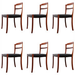 Six Rosewood Dining Chairs by Ole Wanscher