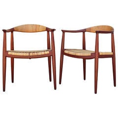 Pair of Early Teak Classic Chairs by Hans Wegner