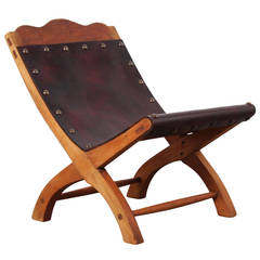Small Leather Chair Attributed to William Spratling
