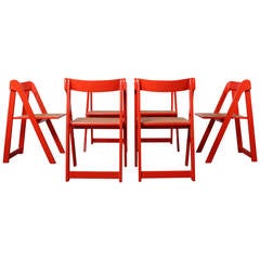 Set of Six Italian Folding Chairs