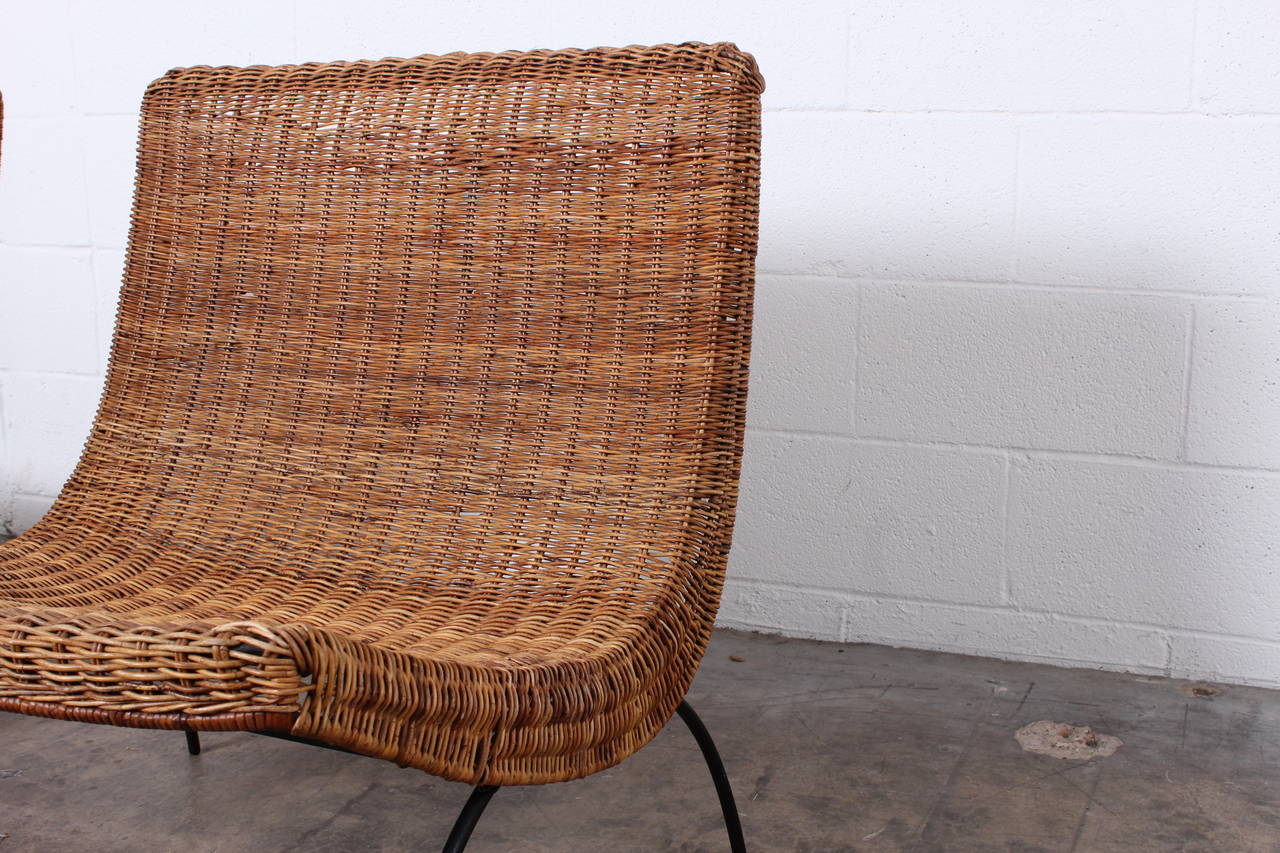 Pair of Rattan Scoop Chairs Attributed to Milo Baughman 5