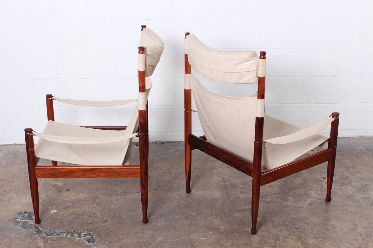 High Back Rosewood Safari Chairs by Niels Eilersen 2