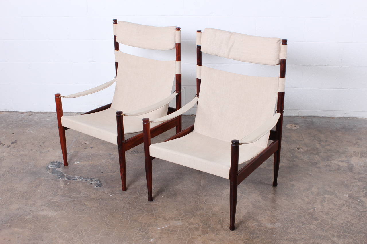 High Back Rosewood Safari Chairs by Niels Eilersen 4