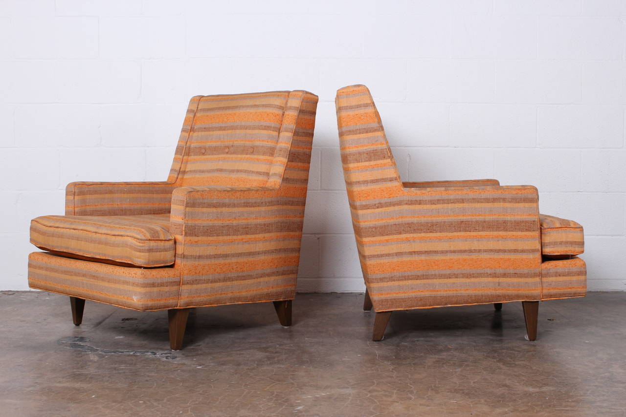 A pair of iconic Mr. lounge chairs designed by Edward Wormley for Dunbar.