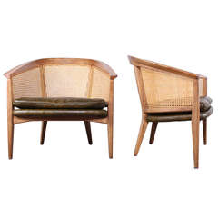 Pair of Barrel Back Lounge Chairs Attributed to Harvey Probber