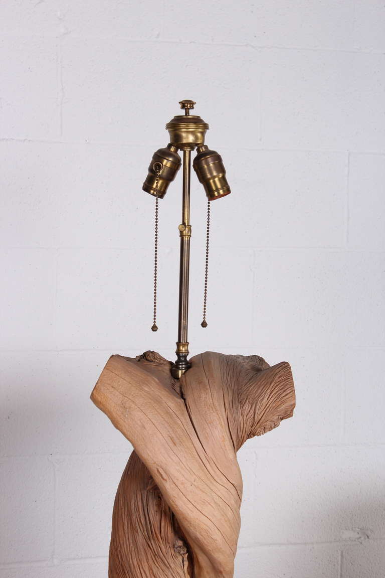Large Twisted Wood Lamp 5
