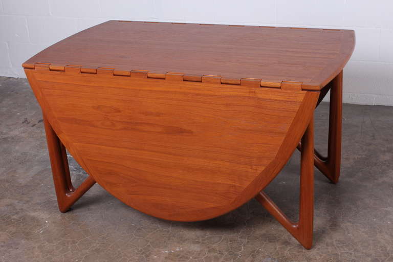 Danish Teak Drop Leaf Dining Table by Kurt Ostervig