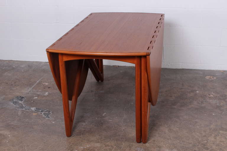 Teak Drop Leaf Dining Table by Kurt Ostervig In Good Condition In Dallas, TX