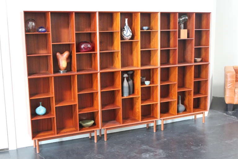 Danish Wall of Bookcases by Peter Hvidt