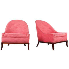Rare Pair of T.H. Robsjohn-Gibbings Slipper Chairs
