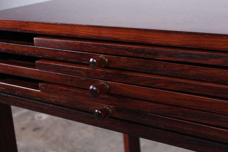 Rosewood Folding Tables by Illum Wikkelso In Excellent Condition In Dallas, TX