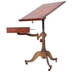 19th Century Adjustable Drafting Table in Cast Iron at 1stDibs