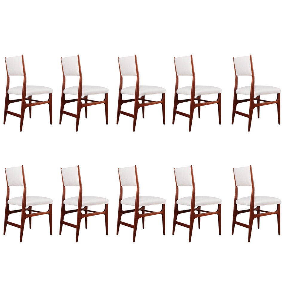 Set of Ten Dining Chairs by Gio Ponti for Cassina