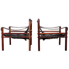 Pair of Rosewood Safari Chairs by Arne Norell