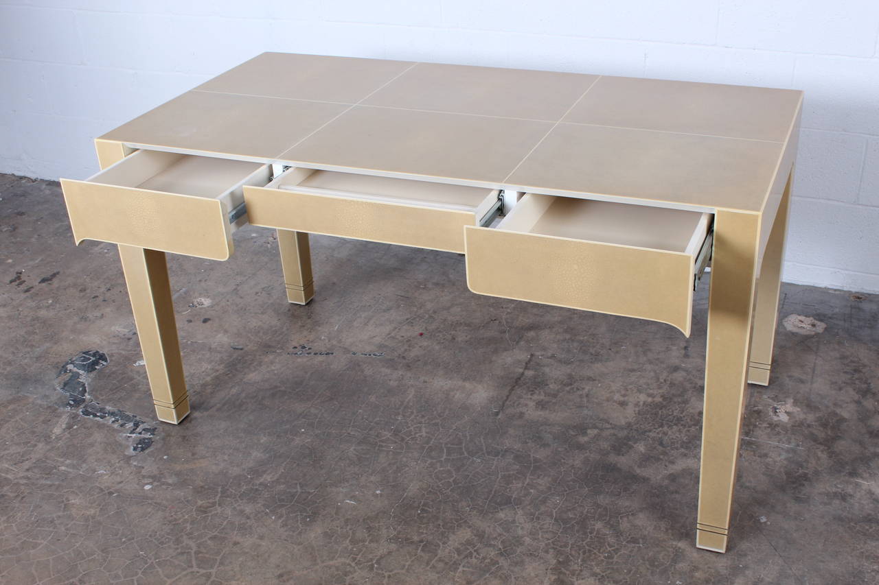 Faux Shagreen Desk by Karl Springer In Good Condition In Dallas, TX